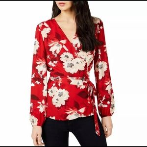 INC International Concepts Women’s Red Floral Top